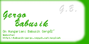 gergo babusik business card